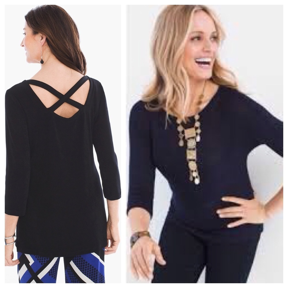 NWOT CHICOS TRAVELERS CLASSIC CRISSCROSS-BACK TOP